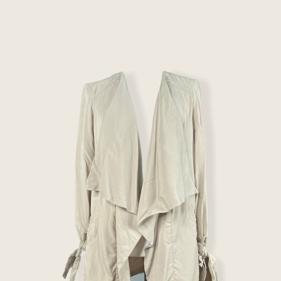 Matteson Beige Open Drape Trench Coat S - Picture 2 of 8